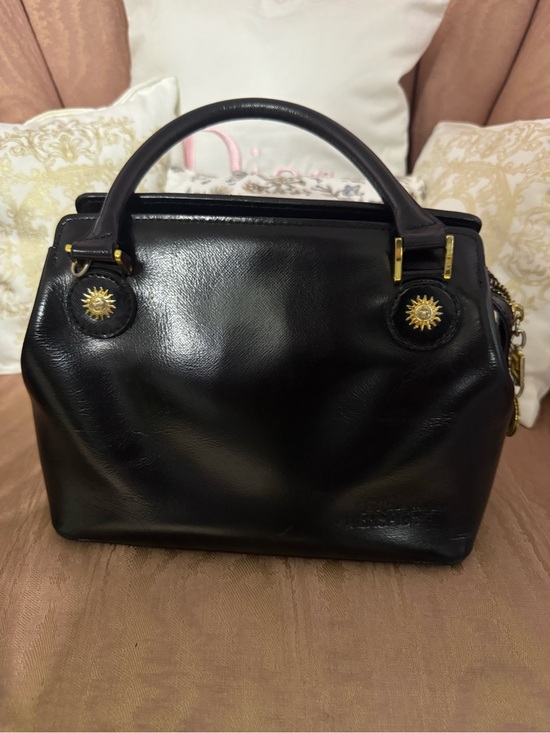 Versace Handbags - Gianni Versace Vintage Black Leather Satchel